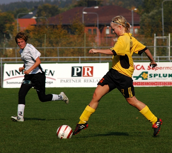 2005_0925_24.jpg - Södras nr.17 Anna Wassberg tar med sig bollen i steget